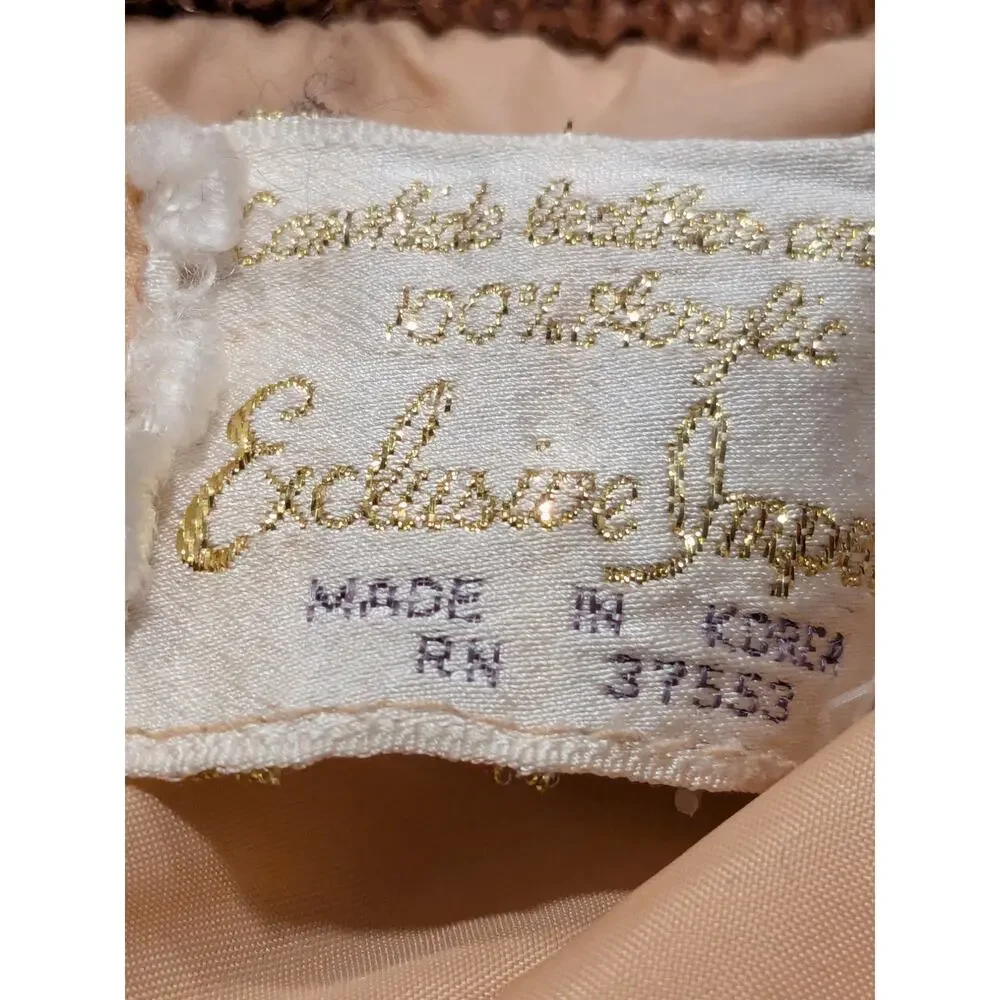 Vintage 70s Exclusive Imports Tan Leather Crochet Jacket Boho Hippy SZ M Korea - Picture 11 of 12